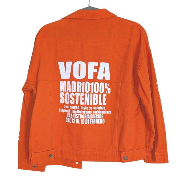 Embossy loose jean coat - Orange - Picture 4 of 4